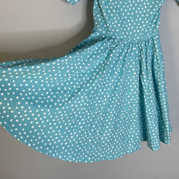 Lana jean baby blue white polka dot circle dress 10T - Picture 4 of 5